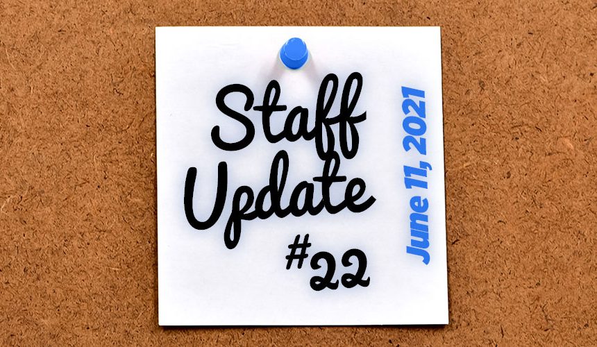 Staff Update #22 – Week in Review
