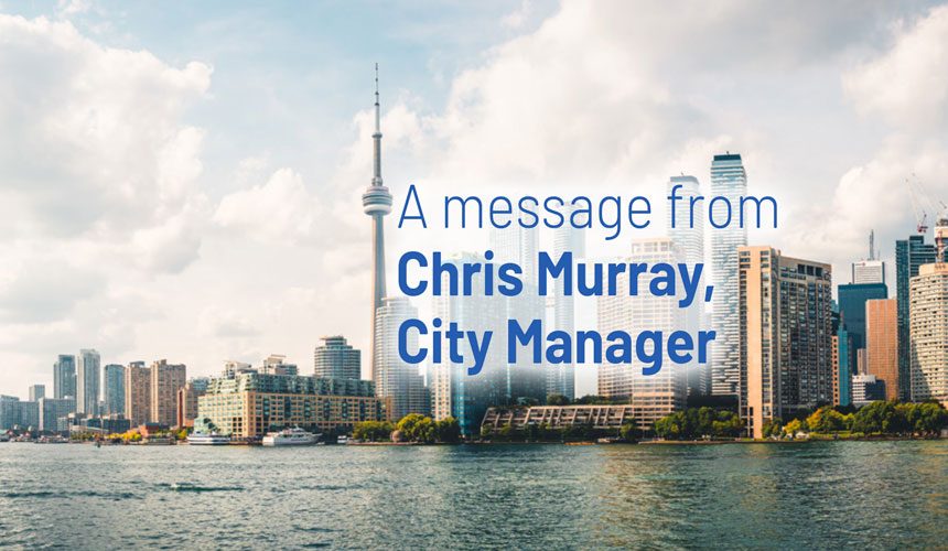 To All Staff on Behalf of City Manager Chris Murray